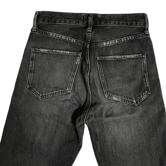 AGOLDE Jamie Straight Void Washed Black High Rise Slim Leg Cropped Denim Jean 24 - Picture 6 of 11